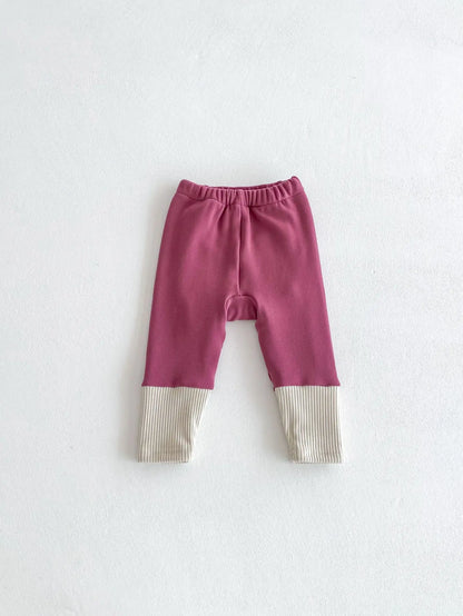 長袖セットアップ pink pants / 9M  73CM ベビーキッズトップス/パンツ うさぎバニーフェイスアップリケ長袖スウェットシャツ/切り替えパッチワークレギンスパンツ【mh0007948】