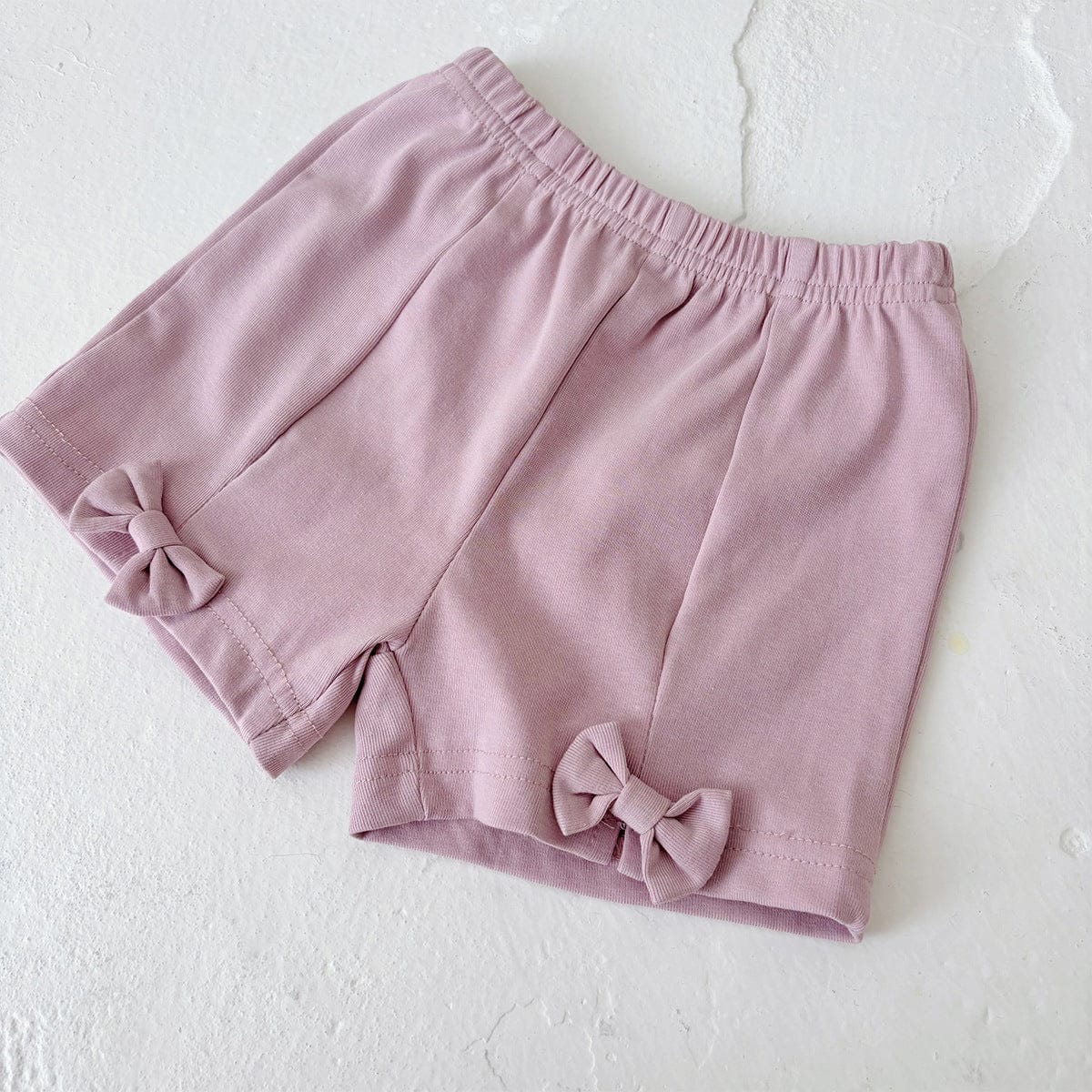 ノースリーブセットアップ Pink purple shorts / 73cm ビッグリボンキャミソールトップス/リボンショートパンツ/フレアロングパンツ【mh0009761】