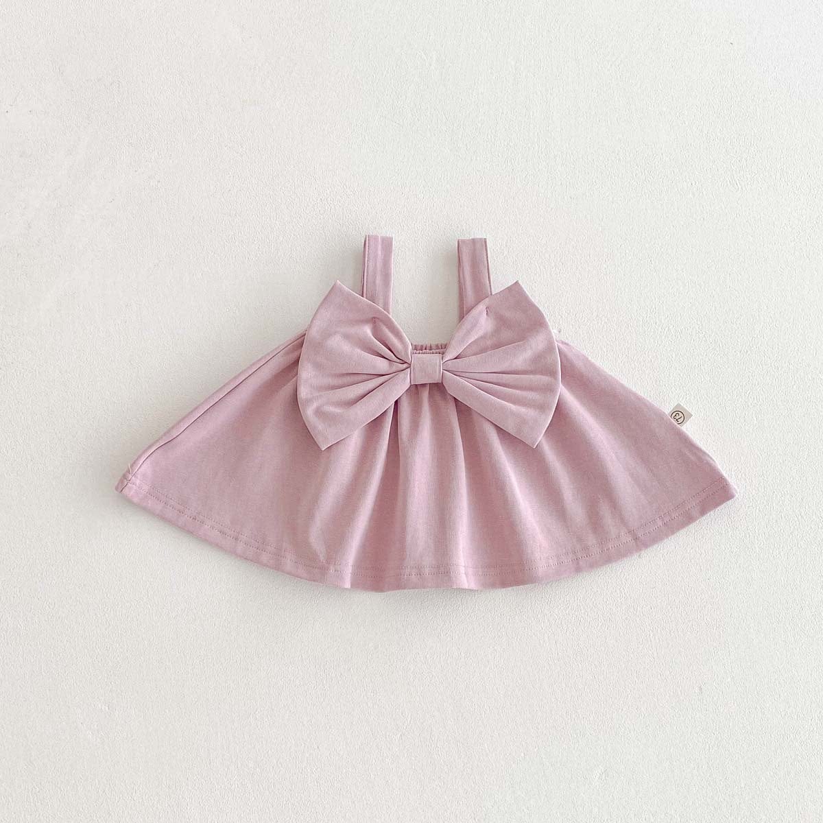 ノースリーブセットアップ Pink purple top / 73cm ビッグリボンキャミソールトップス/リボンショートパンツ/フレアロングパンツ【mh0009761】