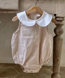 ノースリーブワンピース pink romper / 66cm ☺︎ ベビー キッズ フラワー 刺繍 丸襟 ノースリーブ ロンパース ワンピース リンク 姉妹 お揃い コーデ ガールズ