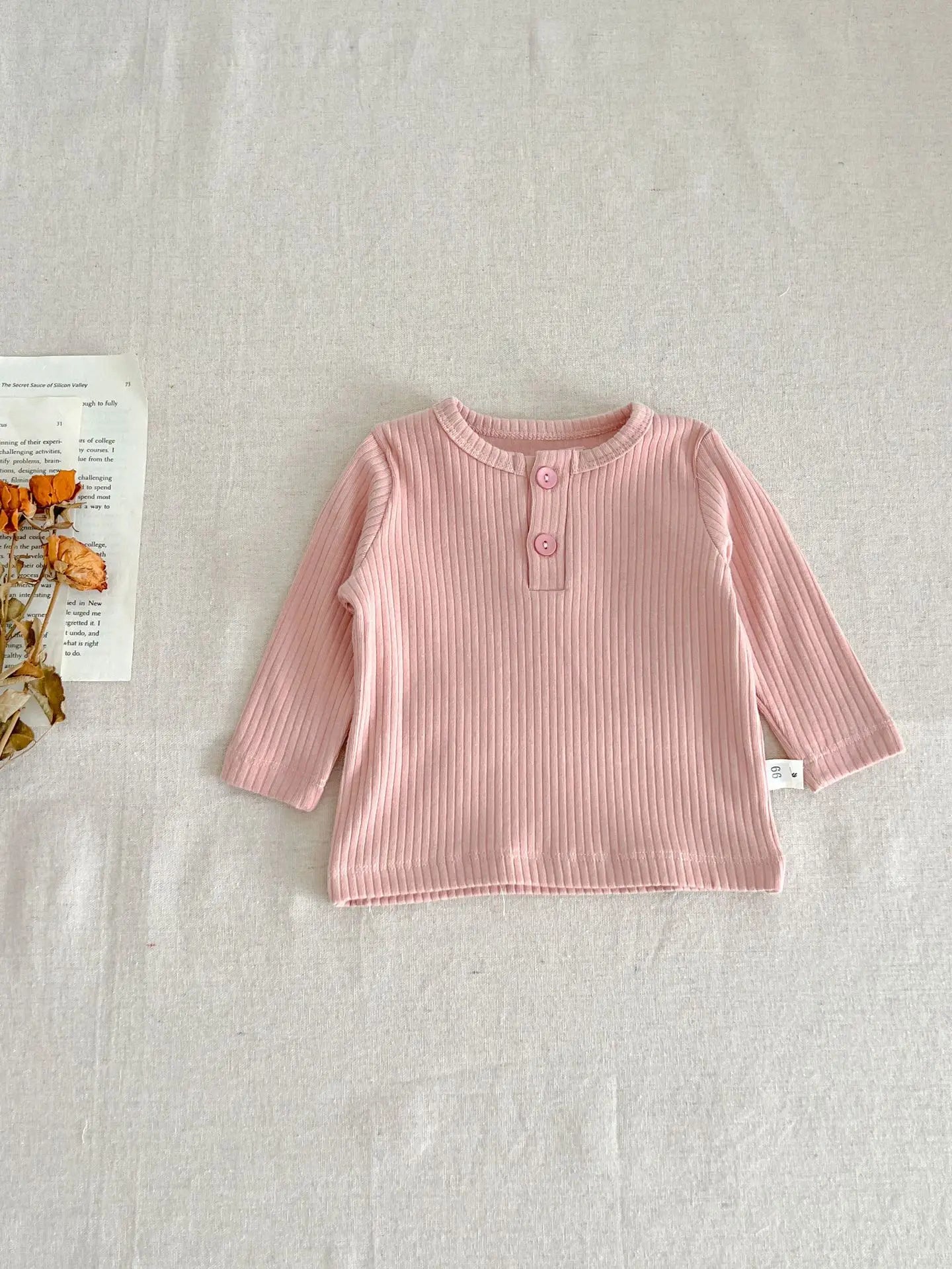 ノースリーブロンパース pink top / 66cm 0-6m / 取り寄せ（7〜21日） ベビーロンパース フリルサスペンダーブルマ ノースリーブボディスーツ フラワー花柄プリント 長袖Tシャツ