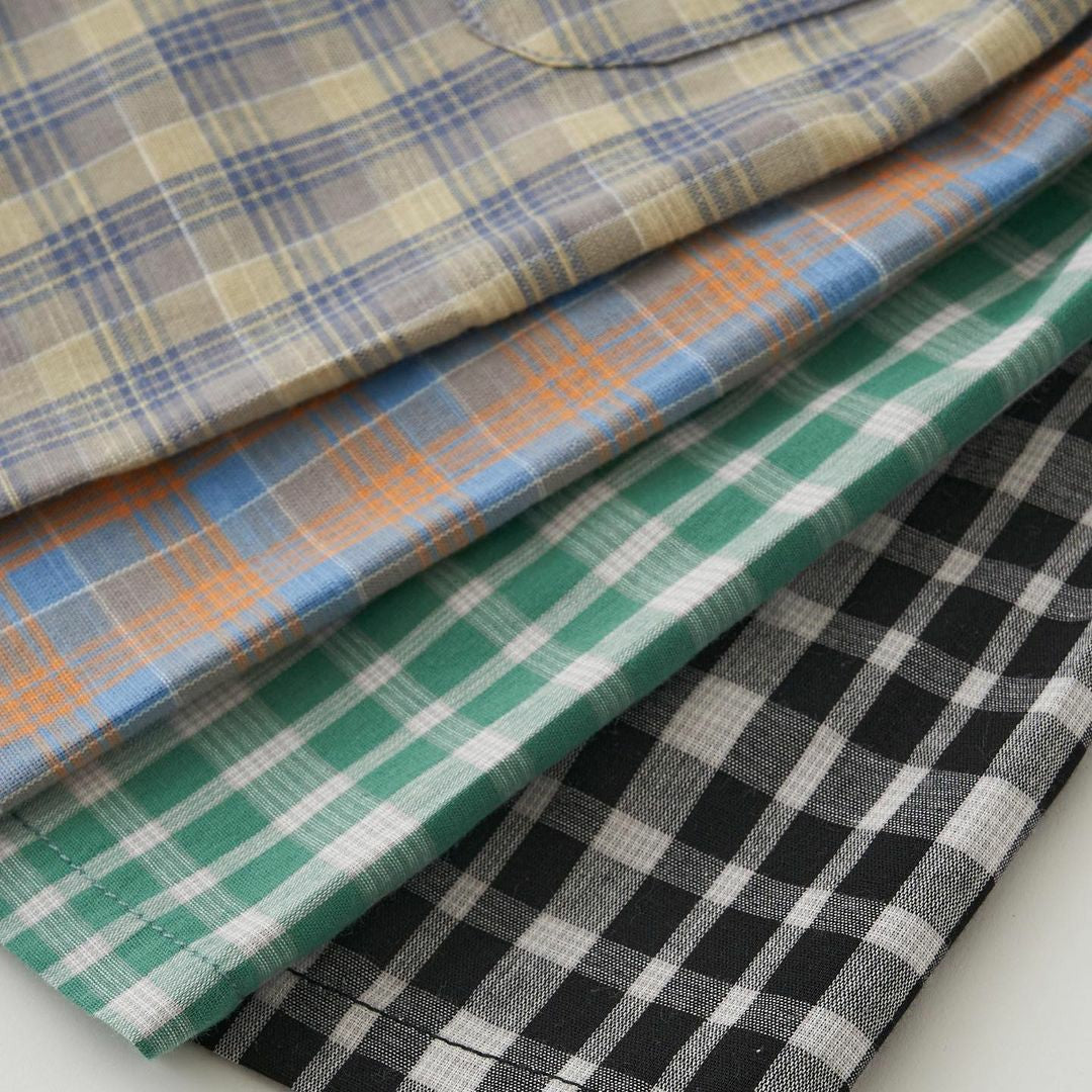 ハーフパンツ・ショートパンツ Plaid Large Pocket Casual Shorts チェック柄 ビッグポケット ショートパンツ【mh0012237】