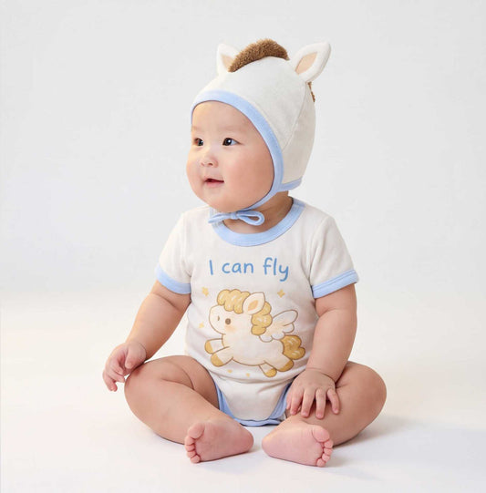 半袖ロンパース Pony Shape Summer Baby Jumpsuit ポニーデザイン 半袖 ロンパース【mh0012234】