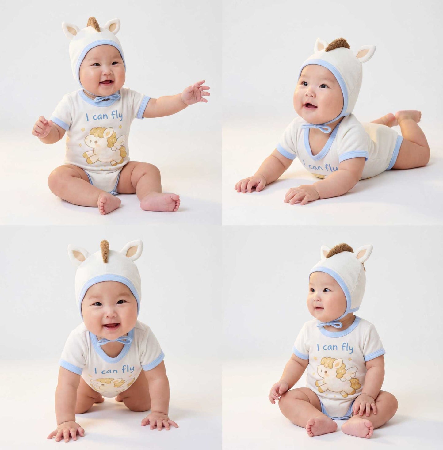 半袖ロンパース Pony Shape Summer Baby Jumpsuit ポニーデザイン 半袖 ロンパース【mh0012234】