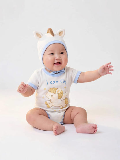 半袖ロンパース Pony Shape Summer Baby Jumpsuit ポニーデザイン 半袖 ロンパース【mh0012234】