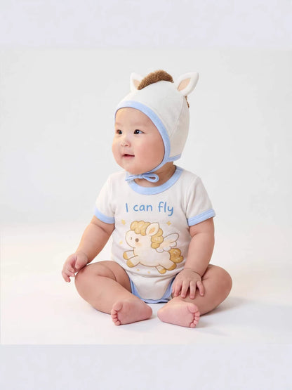 半袖ロンパース Pony Shape Summer Baby Jumpsuit ポニーデザイン 半袖 ロンパース【mh0012234】