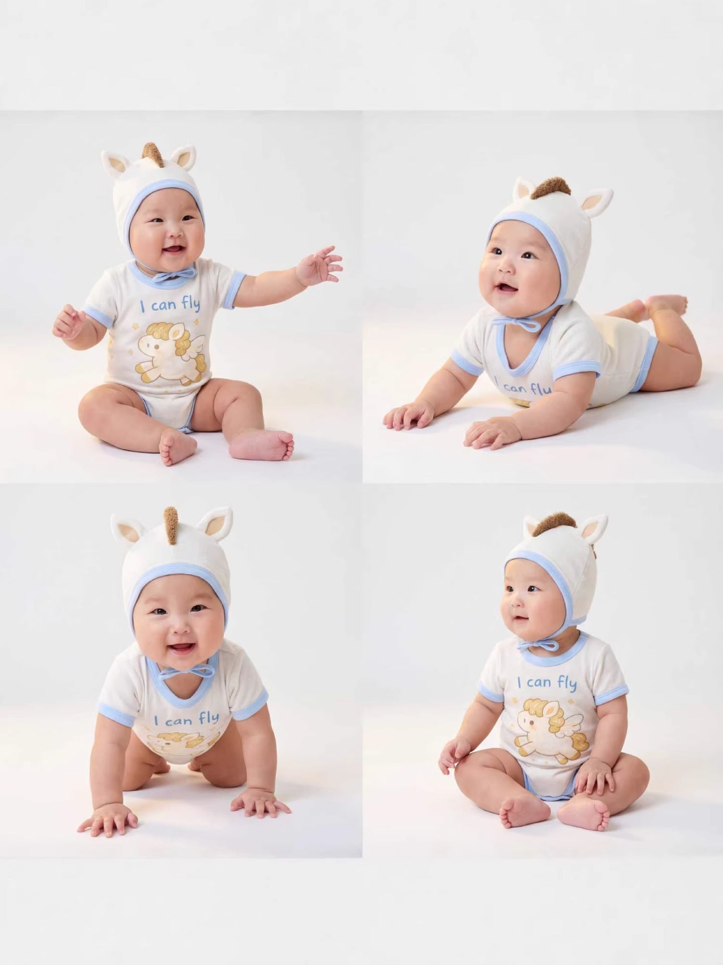半袖ロンパース Pony Shape Summer Baby Jumpsuit ポニーデザイン 半袖 ロンパース【mh0012234】