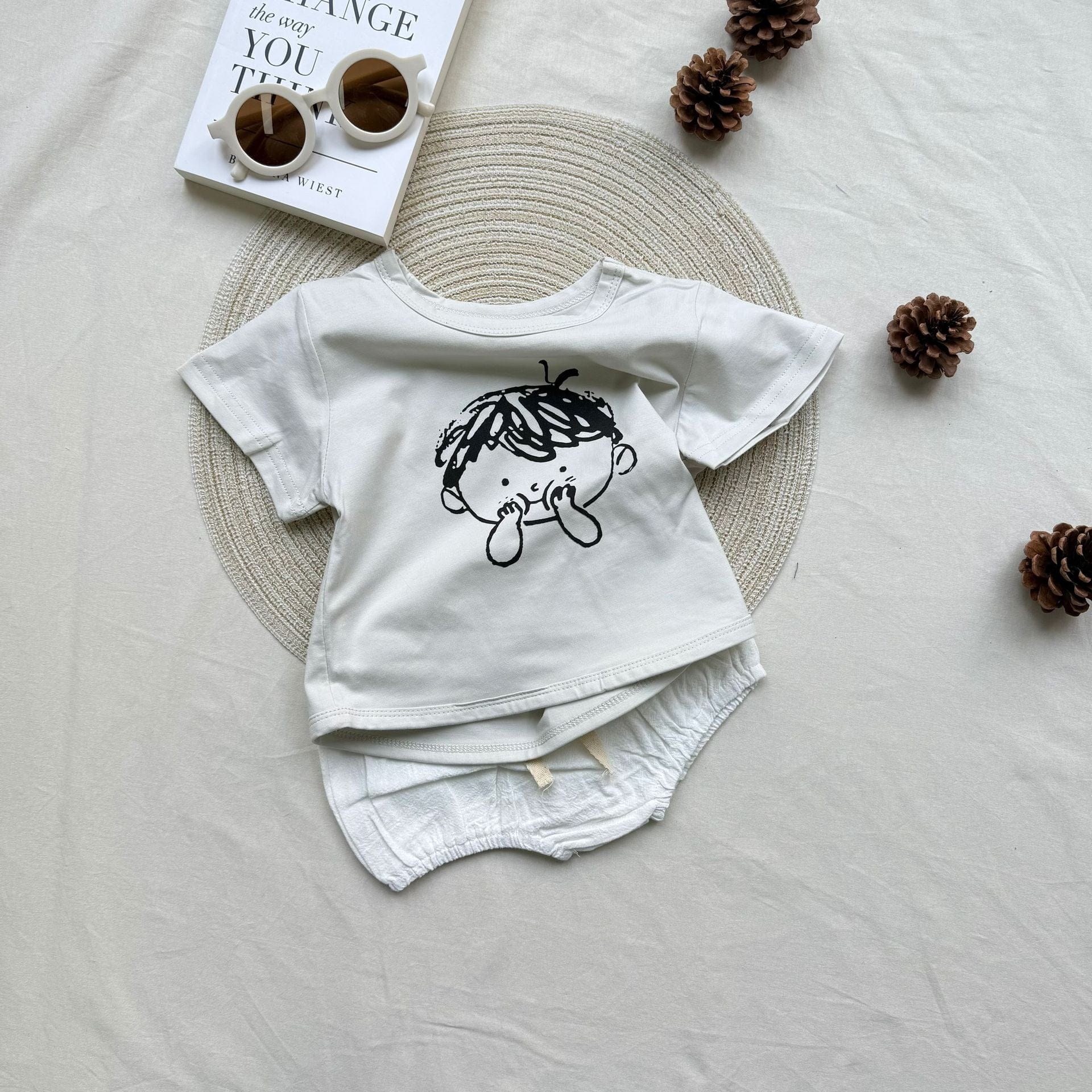 半袖セットアップ print short sleeve T-shirt + shorts suit【mh0009532】