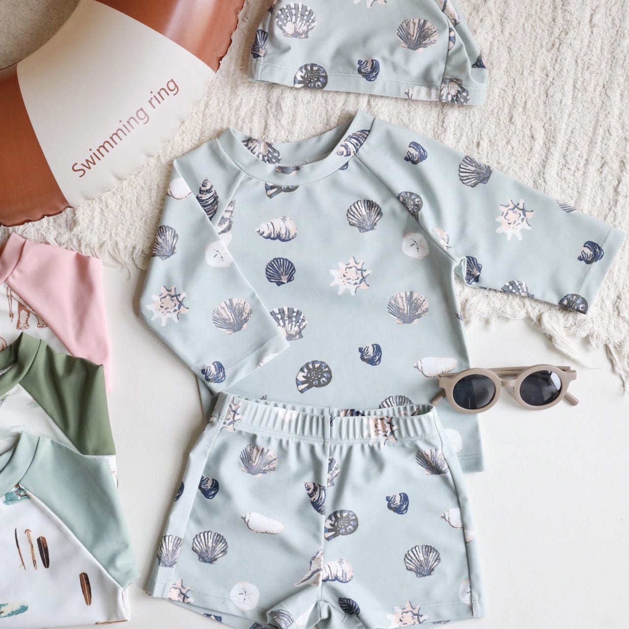 ベビー用水着 Printed swimsuit shells / 80 ボーイズ水着 7分丈セパレートスイムウェア ラッシュガード【mh0009356】