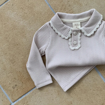 長袖シャツ・ブラウス Purple / 9M  73CM ベビートップス フリル襟長袖Tシャツカットソー【mh0008026】