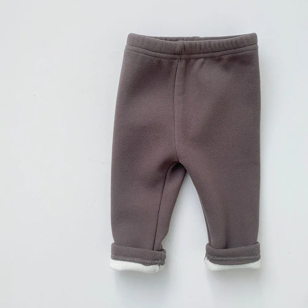 レギンスパンツ purple grey / 66cm ベビーパンツ 裏フリースレギンスパンツ 厚手レギパン シンプルベーシック 7カラー