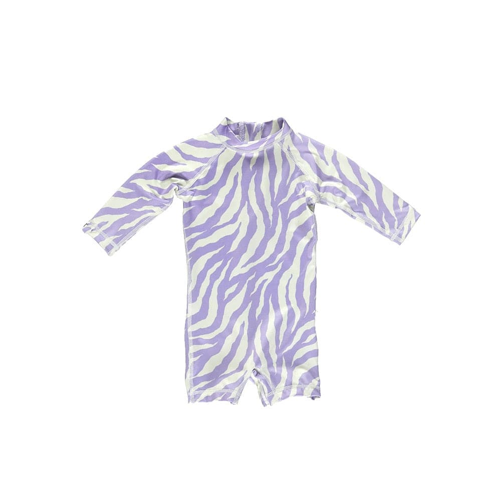 ベビー用水着 Purple seaweed / 80cm キッズ 水着 長袖 つなぎ ラッシュガード ワンピース ガールズ ボーイズ レオパード アイスクリーム 太陽 サン スイムウェア 15スタイル