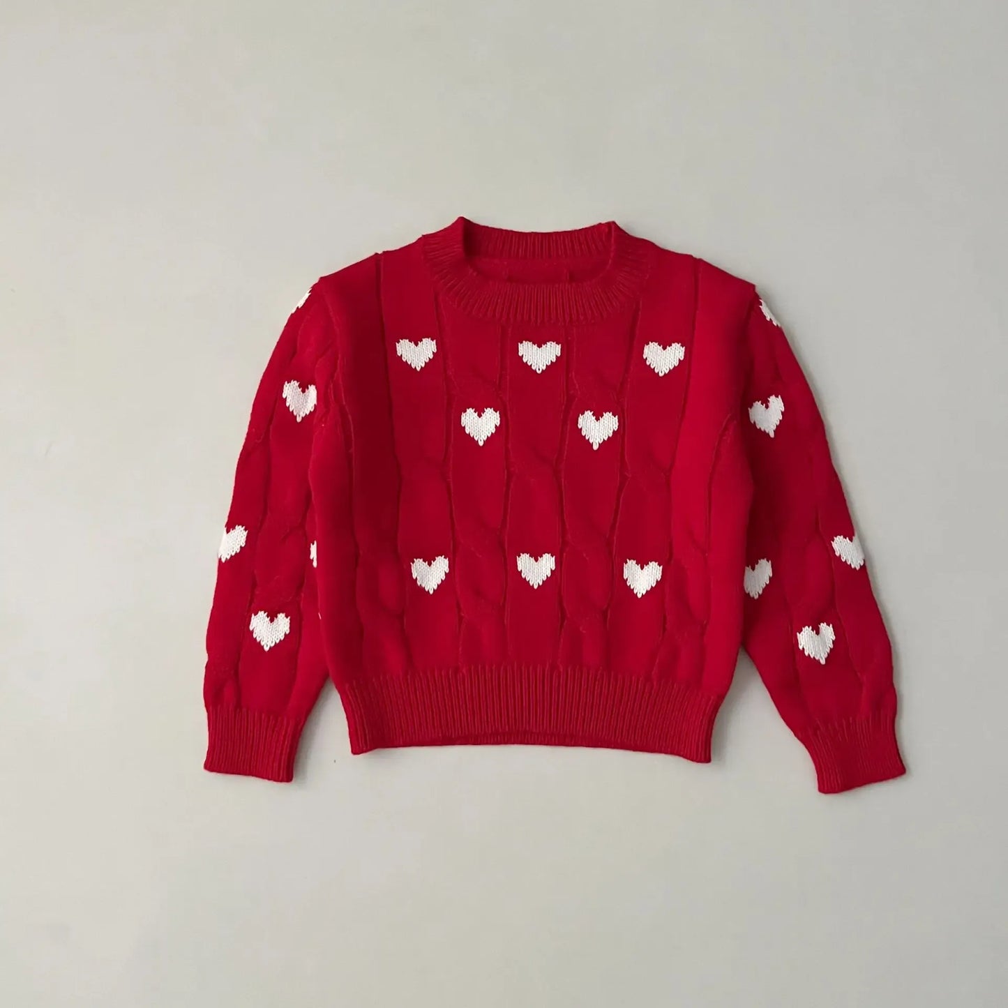 ニット・セーター red / 12M  80cm キッズトップス ニットセーター ハート刺繍