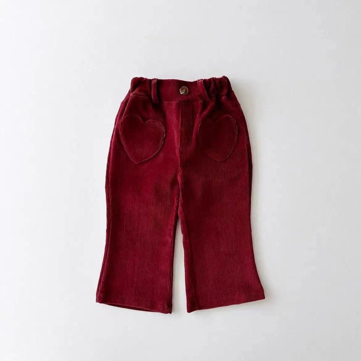 ロングパンツ・スウェットパンツ Red / 12M  80CM キッズパンツ ハートポケットフレアストレッチロングパンツ【mh0008789】