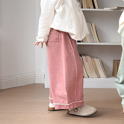 ロングパンツ・スウェットパンツ Red / 90cm キッズパンツ カラーワイドルーズパンツ【mh0009111】