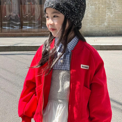 ショートコート・ジャケット・ジャンパー Red / 90cm ジップアップスウェットブルゾンジャケット【mh0010580】