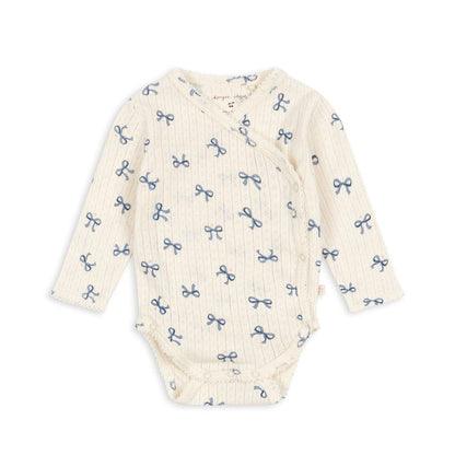 ロンパースセットアップ Ribbon Bodysuit / 66cm ハート/リボン長袖肌着ロンパース/ロングパンツ【mh0010732】