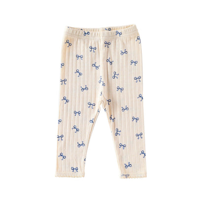 ロンパースセットアップ Ribbon Pants / 66cm ハート/リボン長袖肌着ロンパース/ロングパンツ【mh0010732】