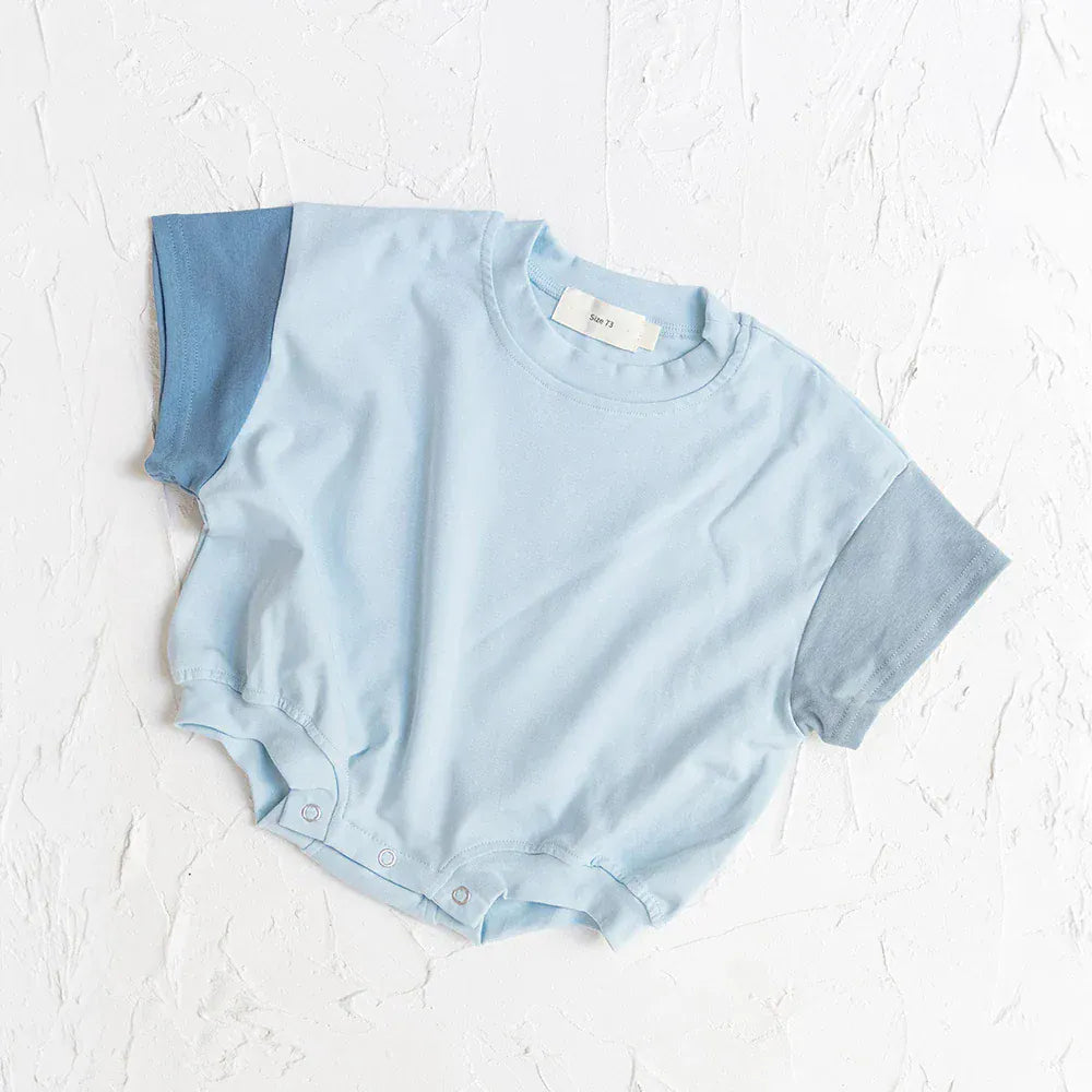 半袖ロンパース Romper B / 59cm ベビーロンパース/キッズセットアップ 2点セット 半袖 パッチワーク リンクコーデ 兄弟姉妹 お揃いコーデ【mh0006135】