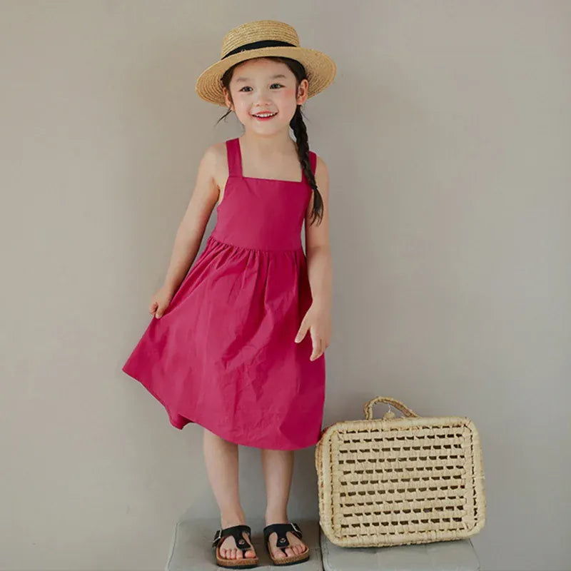 ノースリーブワンピース Rose / 100cm キッズワンピース ノースリーブAラインワンピース 2カラー【mh0005954】