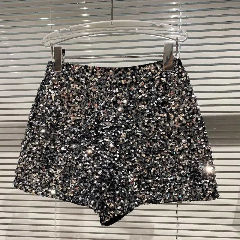 ハーフパンツ・ショートパンツ silver shorts / 3T (90-100cm) キッズジュニアパンツ ショートパンツ ホットパンツ スパンコール シャイニー Y2K シルバー/ゴールド/ブラック/3カラー