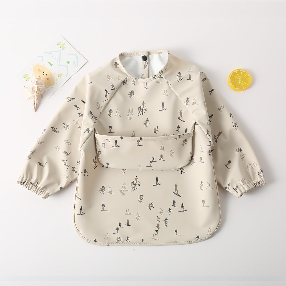 よだれかけ Skiing / S Long Sleeve PU Waterproof Bib 長袖 PU 防水 お食事エプロン【mh0012236】