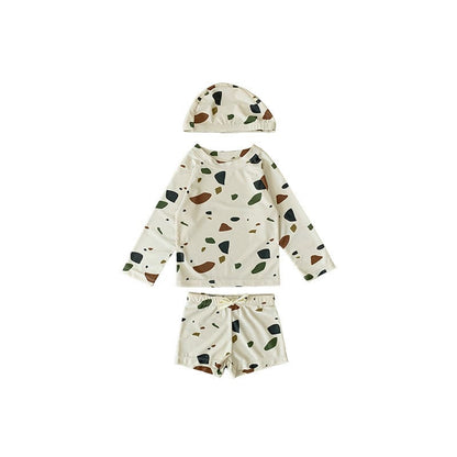 ベビー用水着 split swimsuit colored stone / 80 ボーイズ水着 長袖セパレートスイムウェア ラッシュガード【mh0009358】