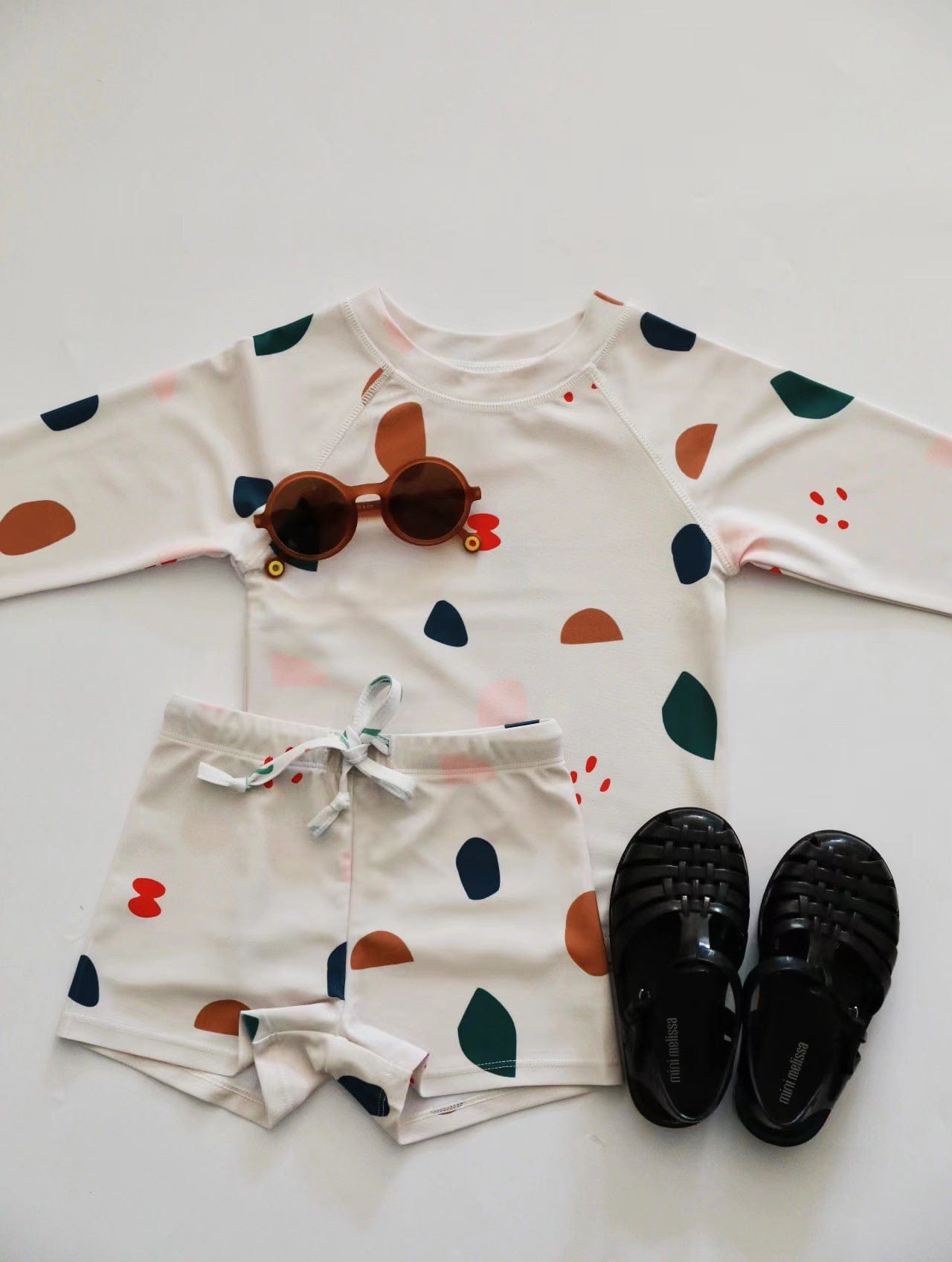 ベビー用水着 Split swimsuit colored stones / 80 ボーイズ水着 長袖セパレートスイムウェア ラッシュガード【mh0009329】