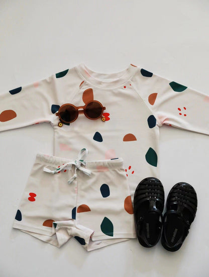 ベビー用水着 Split swimsuit colored stones / 80 ボーイズ水着 長袖セパレートスイムウェア ラッシュガード【mh0009329】