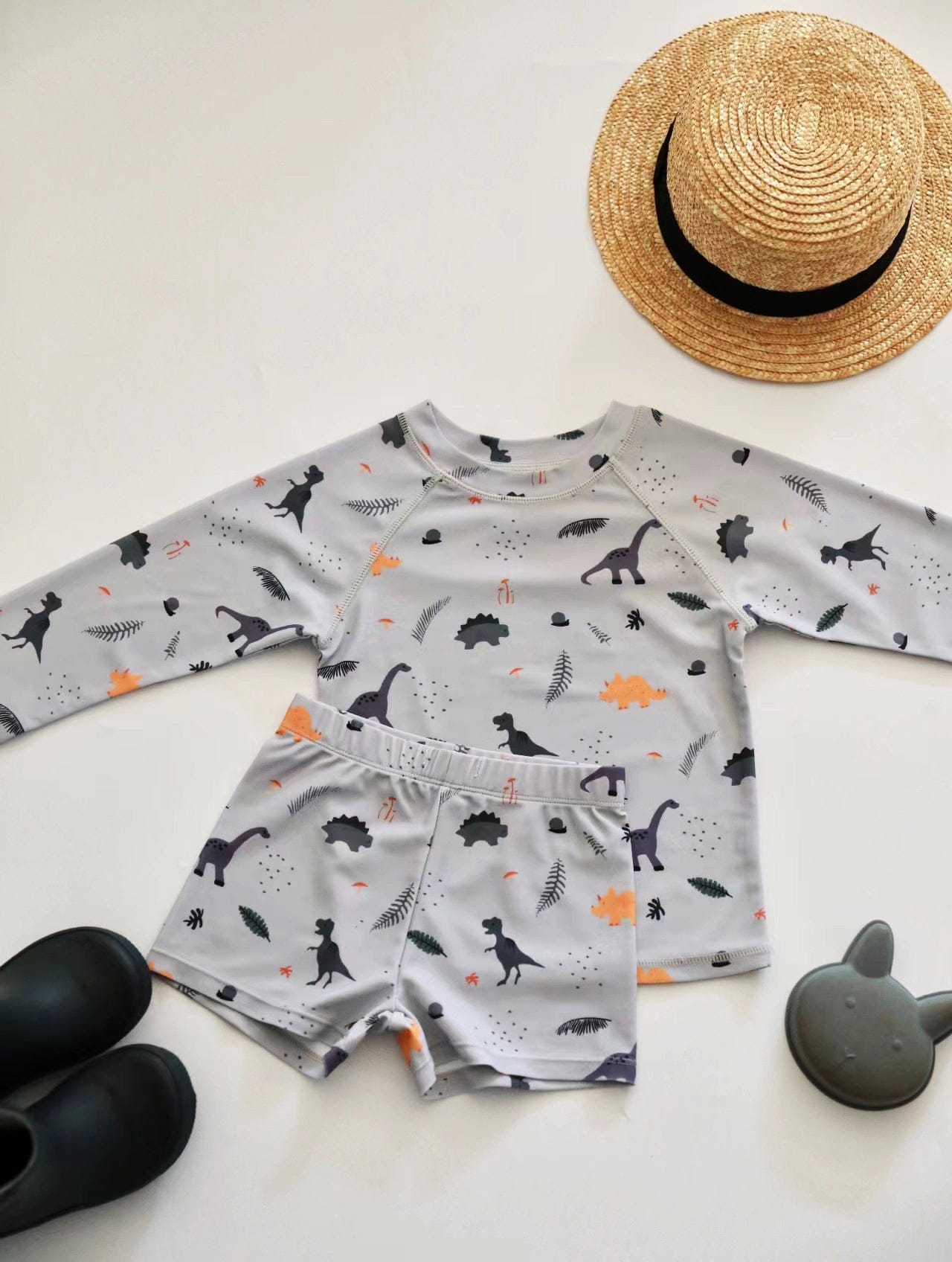 ベビー用水着 Split swimsuit dinosaur / 80 ボーイズ水着 長袖セパレートスイムウェア ラッシュガード【mh0009329】