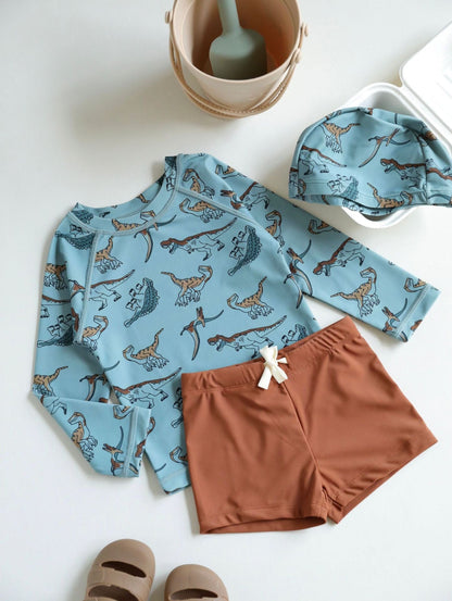 ベビー用水着 Split swimsuit lake green Tyrannosaurus rex / 80 ボーイズ水着 長袖セパレートスイムウェア ラッシュガード【mh0009363】