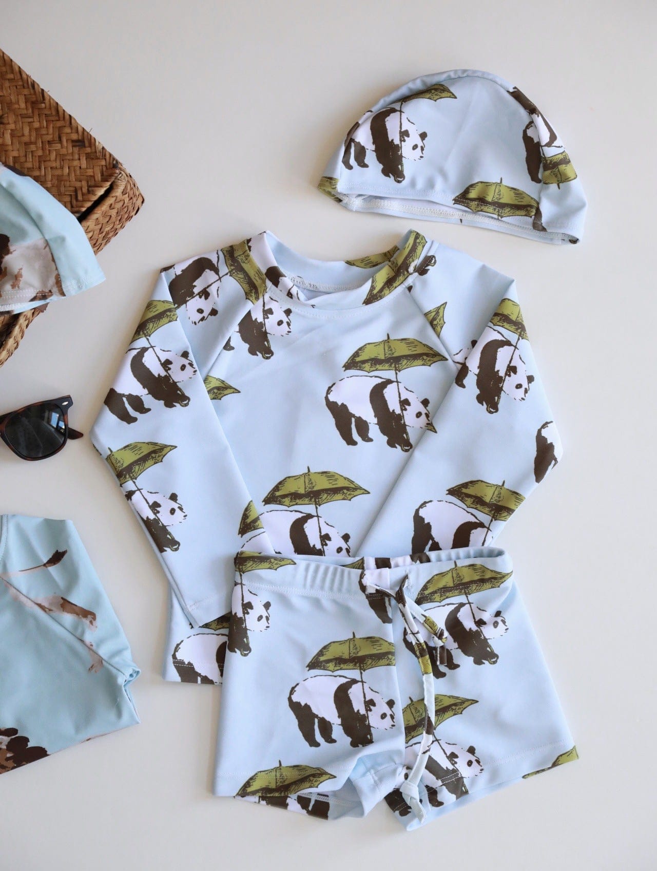 ベビー用水着 Split swimsuit panda / 80 ボーイズ水着 長袖セパレートスイムウェア ラッシュガード【mh0009302】