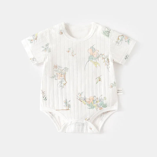 半袖ロンパース squirrel / 0-3M 59cm ベビーロンパース 半袖ボディスーツ 肌着 アニマルプリント【mh0006552】