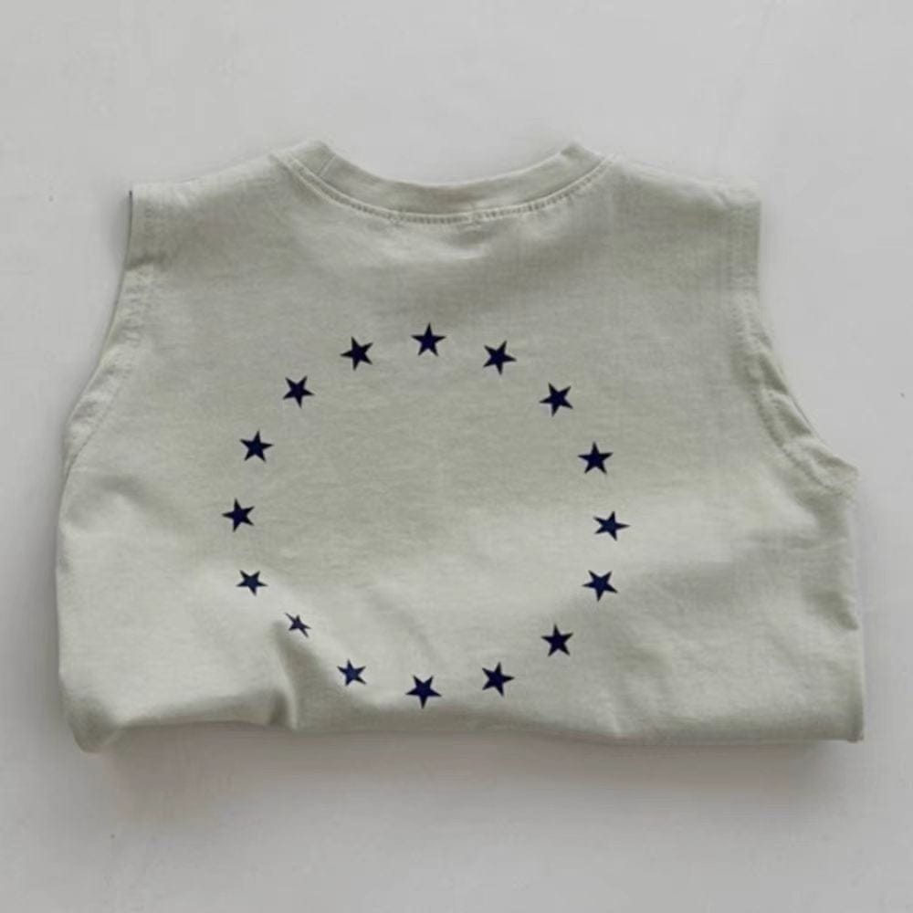 タンクトップ・キャミソール・ノースリーブトップス star print sleeveless T-shirt【mh0009527】