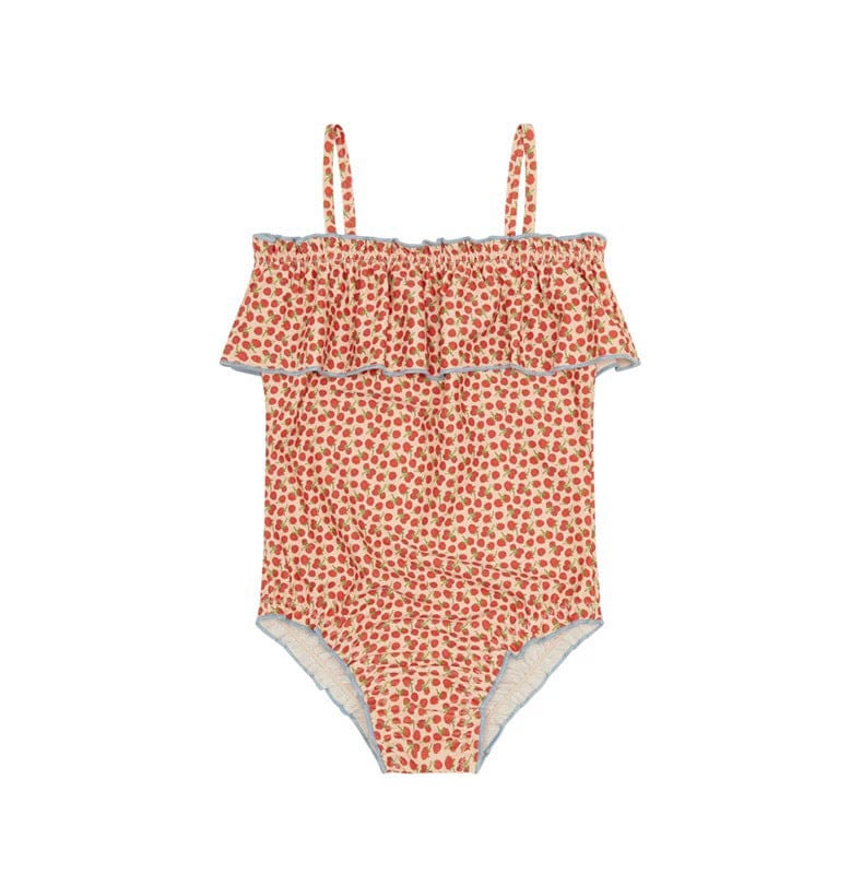 ベビー用水着 strap swimsuit raspberry [swimsuit + swimming cap] / 80 ガールズ水着 ノースリーブワンピーススイムウェア ラッシュガード【mh0009339】