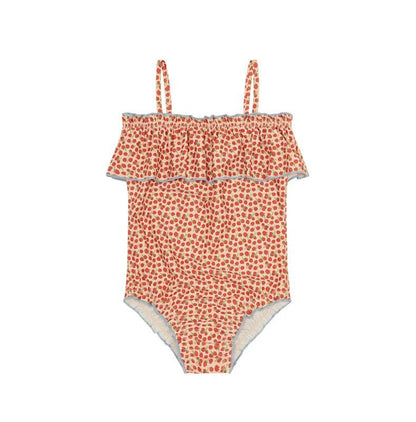 ベビー用水着 strap swimsuit raspberry [swimsuit + swimming cap] / 80 ガールズ水着 ノースリーブワンピーススイムウェア ラッシュガード【mh0009339】