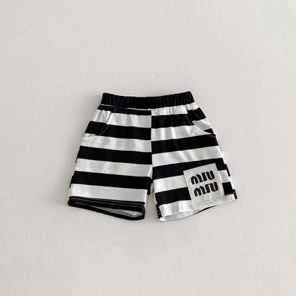 ハーフパンツ・ショートパンツ Stripe / 90cm ボーダー/無地ビッグタグショートパンツ【mh0010347】