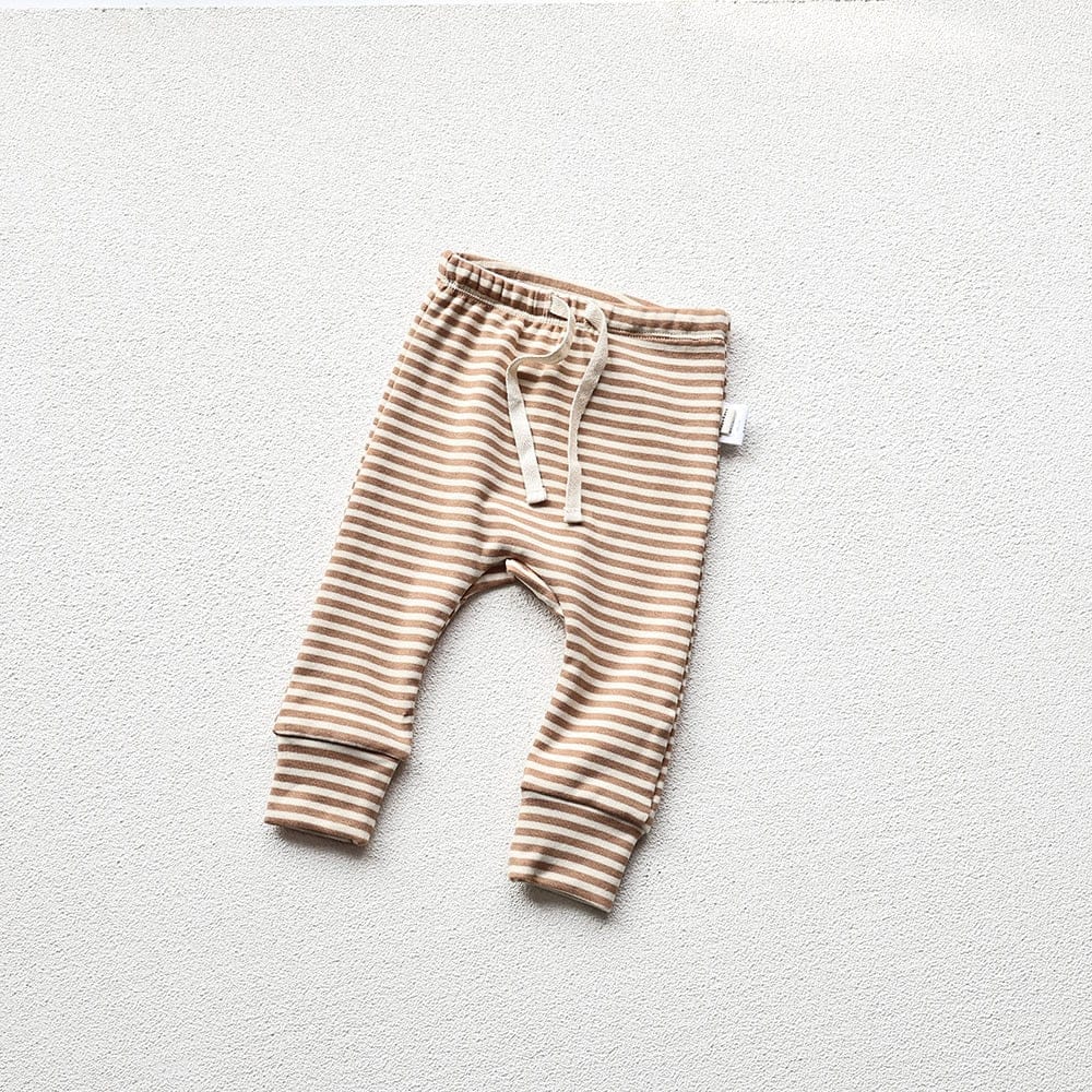 長袖ロンパース stripe pants / 66cm / 取り寄せ（3〜14日） ☺︎ ベビー ナチュラル 長袖 ロンパース 肌着 パンツ 無地 ボーダー サボテン 月 ムーン ボーイズ