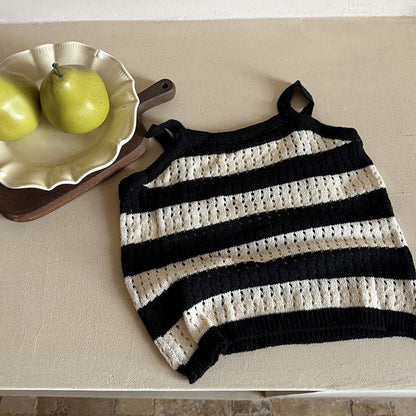 ベスト Stripe / S ボーダーレースニットキャミソールベスト【mh0011036】