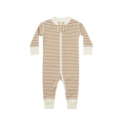 長袖ロンパース striped / 3-6M 66cm ベビーロンパース 長袖ジップアップジャンプスーツ プリント柄【mh0006227】
