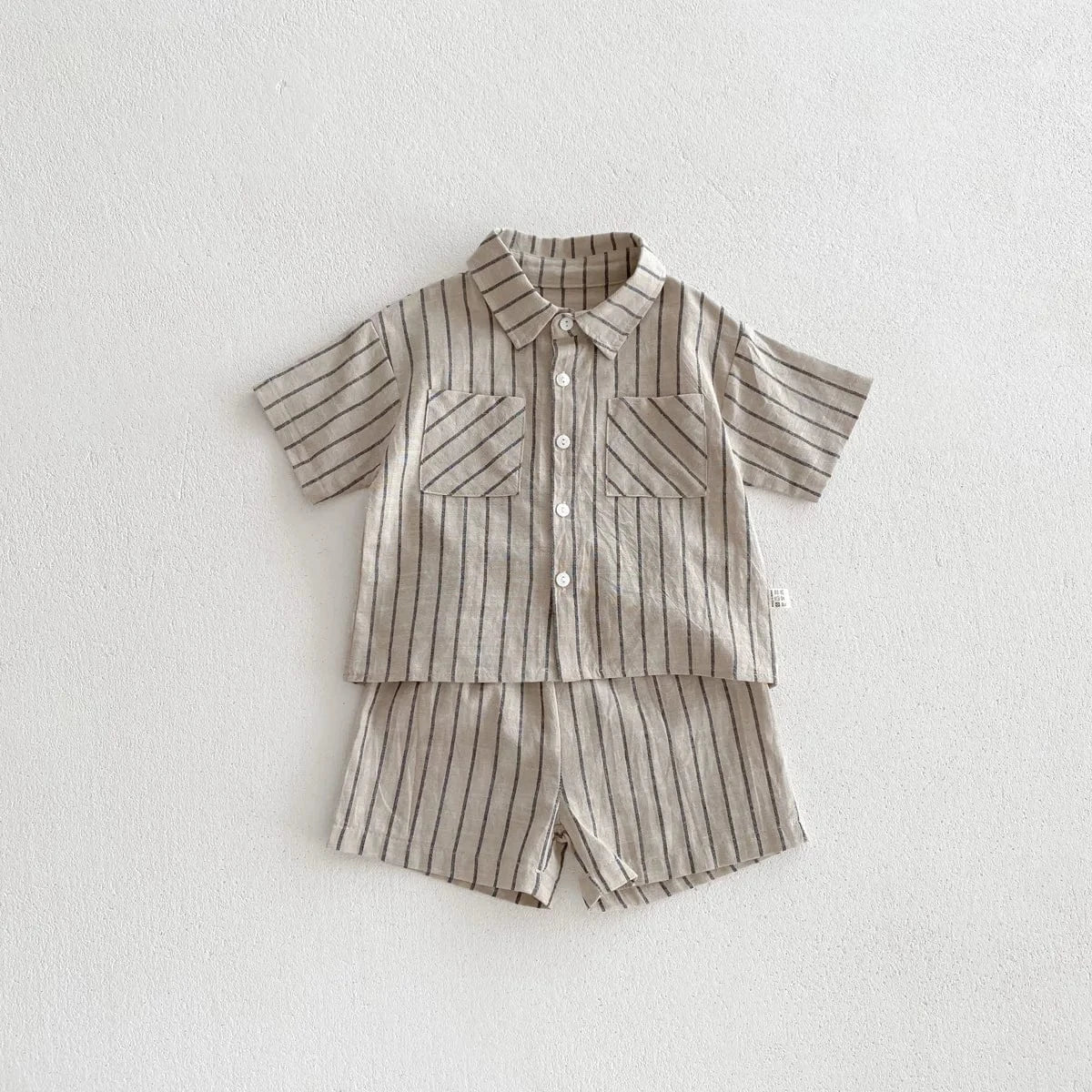 半袖セットアップ striped / 80cm / 取り寄せ（3〜14日） ☺︎ キッズセットアップ 2点セット 半袖シャツ ショートパンツ ストライプ