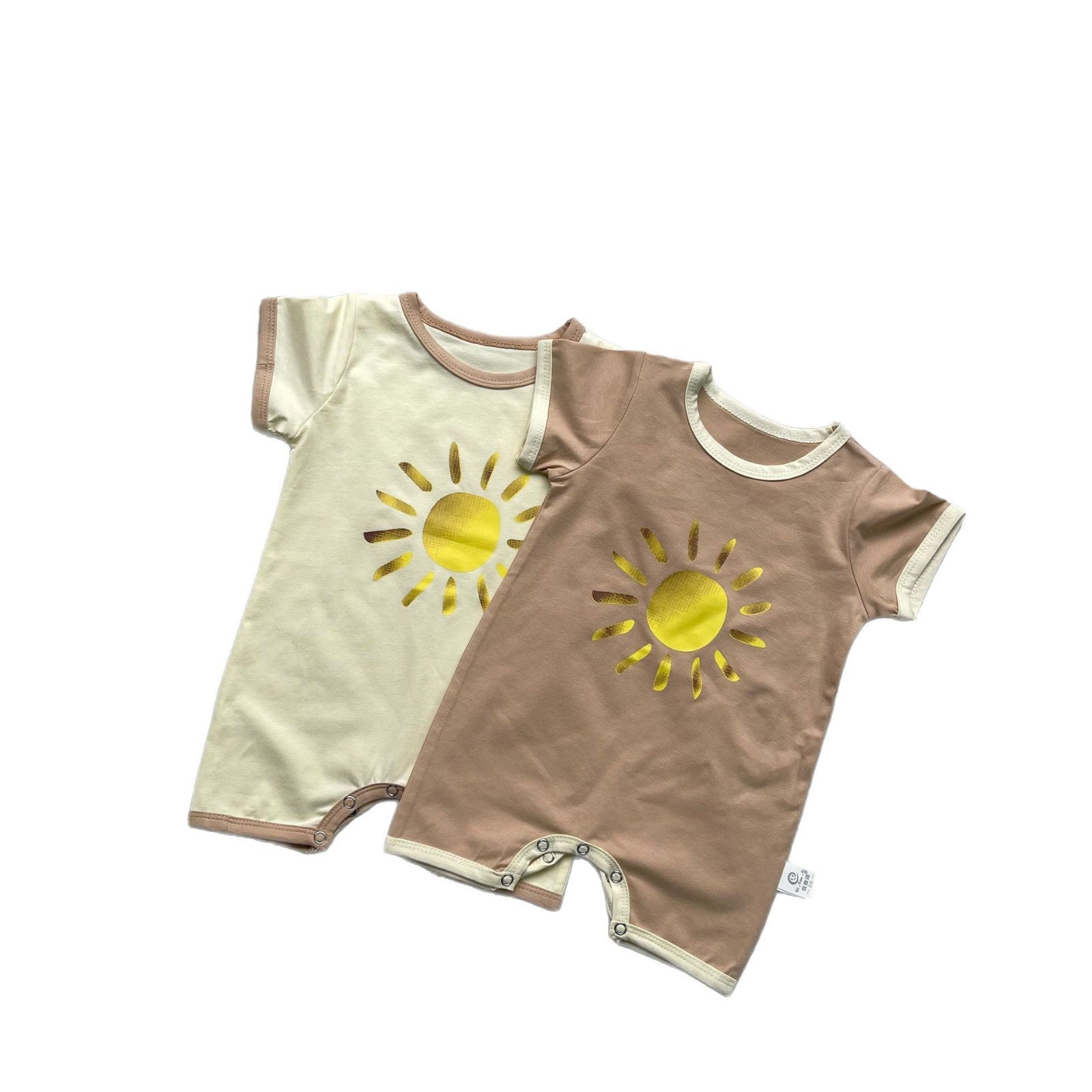 半袖ロンパース SUN太陽プリント半袖ジャンプスーツロンパース【mh0009449】