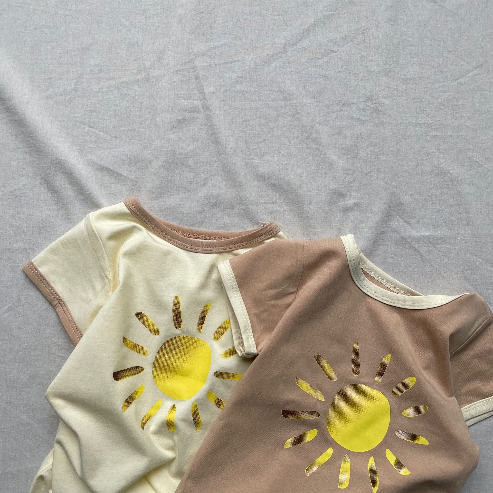 半袖ロンパース SUN太陽プリント半袖ジャンプスーツロンパース【mh0009449】