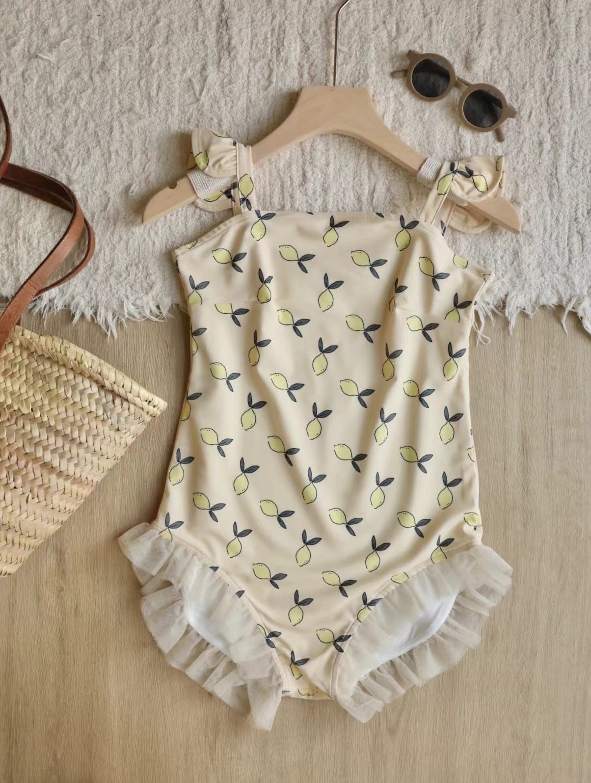 ベビー用水着 suspender swimsuit lemon / 140 ジュニアガールズ水着 ノースリーブワンピーススイムウェア ラッシュガード【mh0009340】