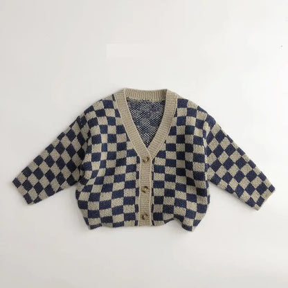 カーディガン・パーカー sweater / 12M  80cm キッズカーディガン ショートパンツ ニット チェック柄 セーター