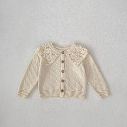 カーディガン・パーカー sweater / 6M  66cm ベビーロンパース/カーディガン ニットサスペンダーポケットボディスーツ/襟付きニットジャケット