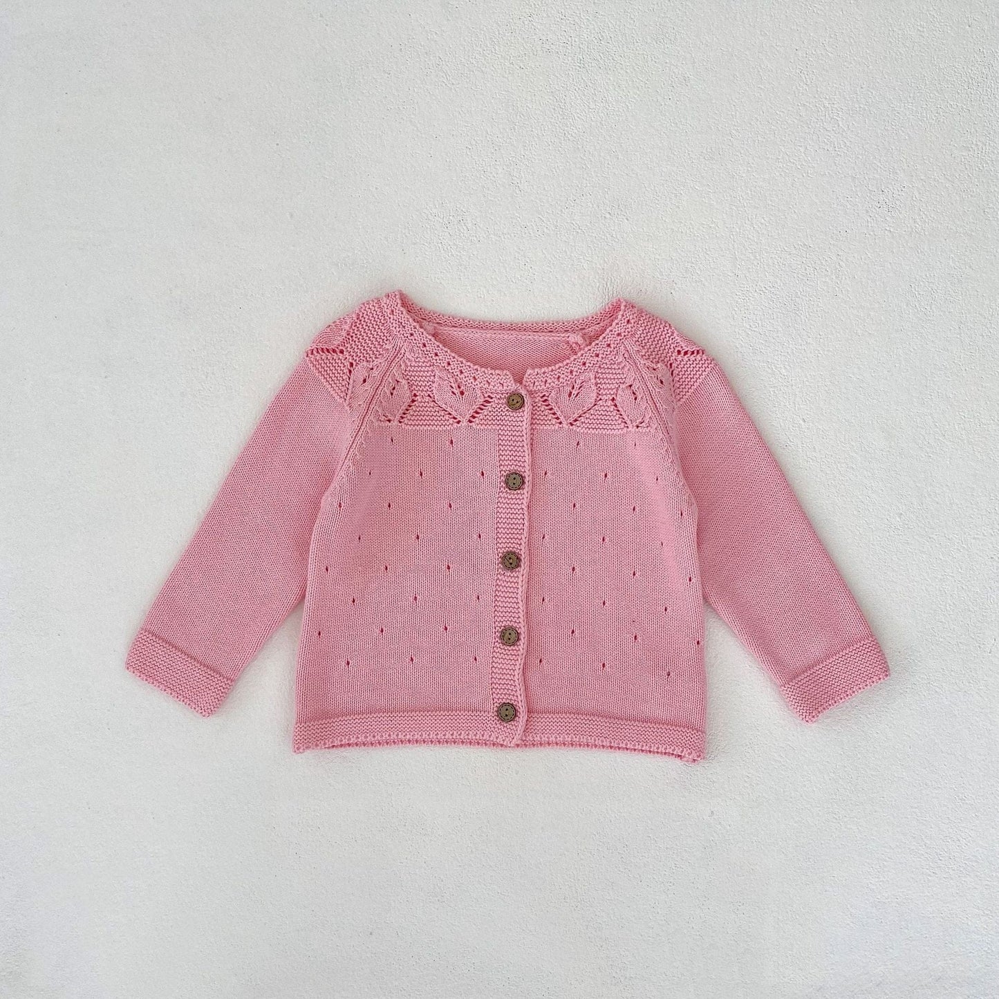 カーディガン・パーカー sweater coat / 66cm ベビー カーディガン レギンスパンツ ボンネット 単品 レースニット 帽子 ピンク ガールズ 女の子 子供服 7809