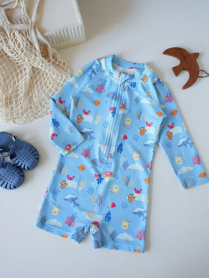 ベビー用水着 Swimsuit Aqua Creature [Free suited swim cap] / 80 ボーイズガールズ水着 長袖つなぎスイムウェア ラッシュガード【mh0009372】