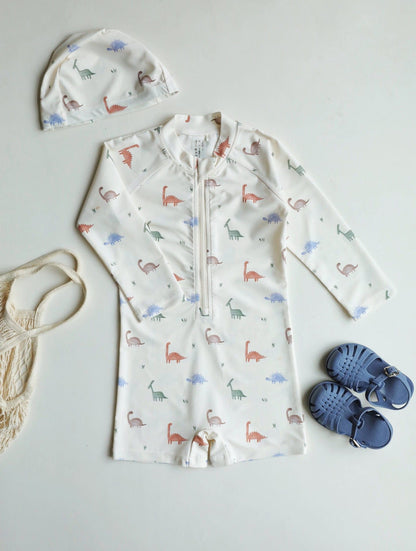 ベビー用水着 Swimsuit colorful dinosaur / 80 ボーイズ水着 長袖つなぎスイムウェア ラッシュガード【mh0009331】