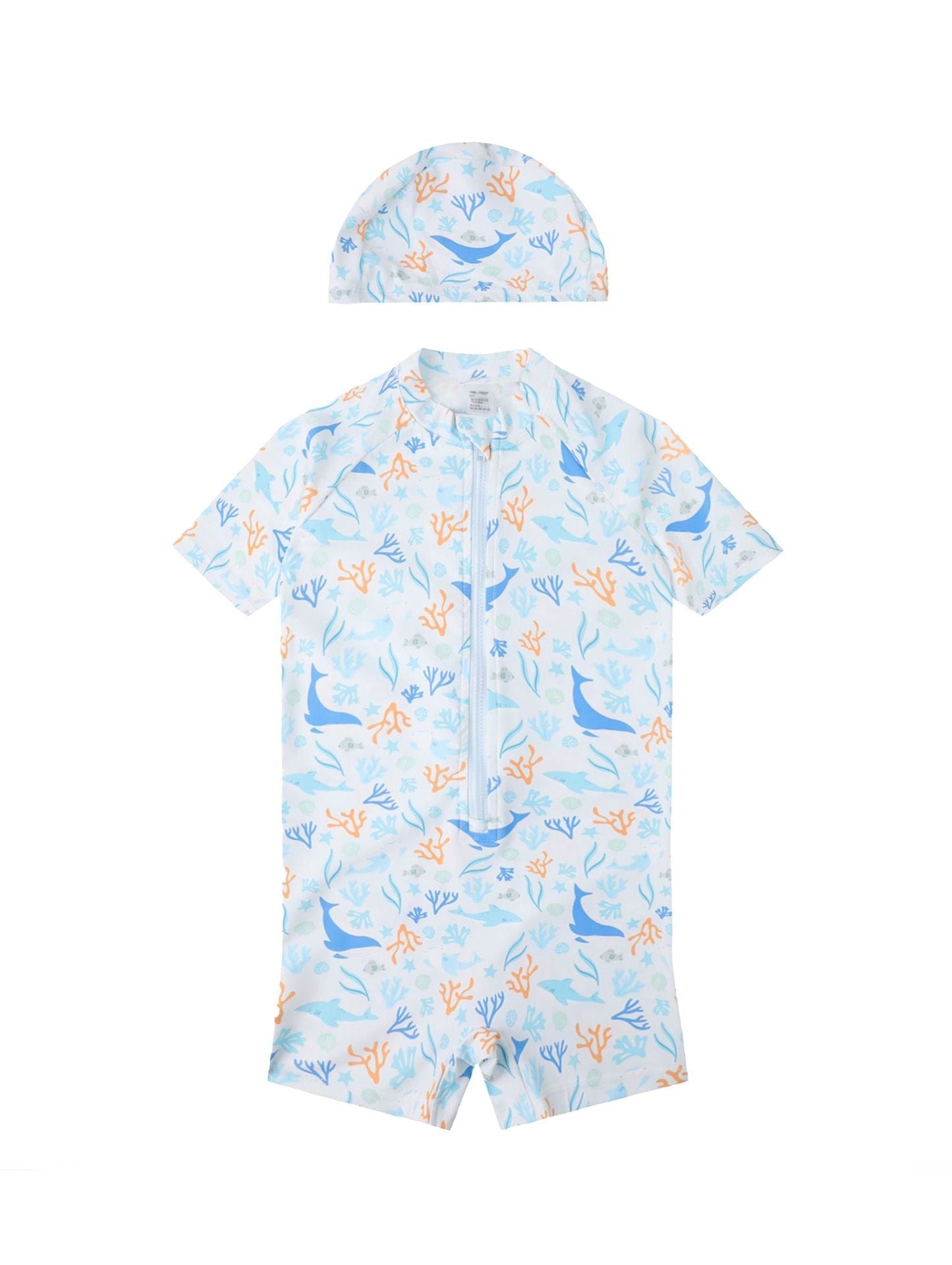 ベビー用水着 Swimsuit Coral [Swimsuit + Swimming Cap] / 80 ボーイズ水着 半袖つなぎスイムウェア ラッシュガード【mh0009304】